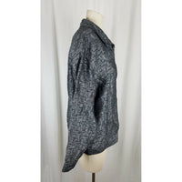 R.E.D. Wear Textured Crosshatch Full Button Up Jacket Womens S Slate Gray Red
