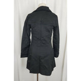 Soia & Kyo S&K Black Double Breasted Swing Trench Coat Womens S Houndstooth Chic