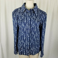 Jeans de Christian Lacroix Indigo Floral Striped Jacket Blazer Womens 44 Italy