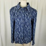 Jeans de Christian Lacroix Indigo Floral Striped Jacket Blazer Womens 44 Italy