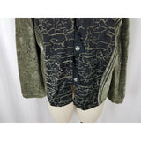 Le Blanc Mouton Velvet Colorblock Patchwork Jacket Blazer Womens L 80s Textured