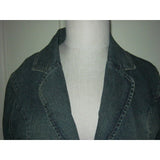 Vese Stretch Blue Jean Denim Blazer Style Jacket Womens M Faded Distressed 90s