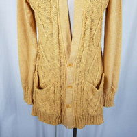 Evy's Tree The Chloe Curry Knit Long Sweater Cardigan Coat Womens L Coatigan