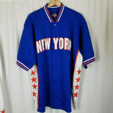 New York Knicks Warm Up Suit Track Jacket Pants Vintage 90s Mens L Blue Stars