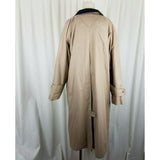 London Fog Funnel Neck Insulated Long Trench Coat Womens 12 Wool Zip Out Liner