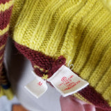 Ginka 100% Lambswool Horizontal Striped Turtleneck Sweater Womens M Retro 70s