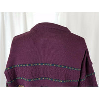 Burrati Uomo Knit Pure New Wool Nordic Ski SWEATER Pullover Ireland Red Mens L