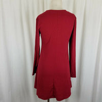 Ribbed Jersey Knit Fit & Flare Mini Twirl Dress Womens size XS Red 151016715