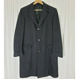 Vintage Mid Century Progressive Wool Herringbone Tweed Peacoat Coat Mens M MCM