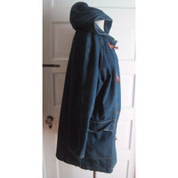 Vintage RTW Ready To Wind Down Denim Toggle Front Hooded Duffel Coat Womens 12