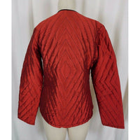 Shira Leah Chicago Quilted Mandarin Asian Inspired Changshan Jacket Womens L Red