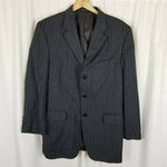 Vintage Albert Nipon Pinstriped Worsted Wool Sport Coat Jacket Blazer Mens 40R