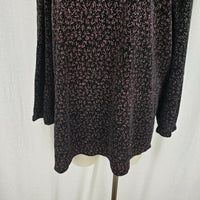 Elementz Stretch Jersey Knit Floral Metallic Top Shirt Tunic Blouse Womens 3X