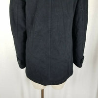 LL Bean Black Wool Insulated Double Breasted Peacoat Jacket Short Coat Womens 10