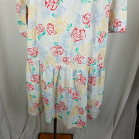 Models Coat Vintage 80s Nightgown House Dress MuuMuu Womens L Snap Up Front