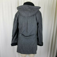 D Collection By Troy Smith Hooded Wool Toggle Field Jacket Parka Womens M Gray