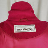 Vintage Mackintosh Pink 90s Wide Lapel Wool Peacoat Coat Jacket Womens 10 USA