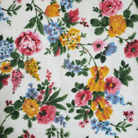 Basics Print Field Flowers Thermal Blanket Vintage Satin Trim Queen King 102x90