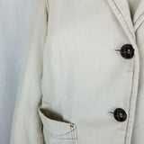 Gap Stretch Corduroy Blazer Look Jean Style Jacket Womens 8 Cropped Tan Ivory