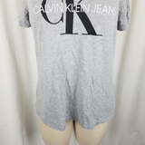 Calvin Klein Jeans Jersey Knit Short Sleeve T-shirt Top Womens L Stretch Gray