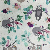 Sloths in Floral Crowns Brother Sister Design Studio Fabric 1 yard B94-PP-P32