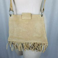 Fringe Grommets Leather Suede Hippie Boho Crossbody Shoulder Bag Purse Handbag