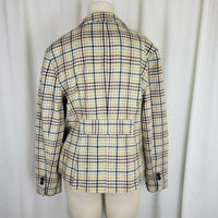 LL Bean Wool Herringbone Tweed Plaid Riding Country Jacket Blazer Womens 12P