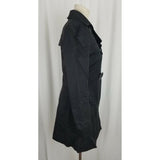 Soia & Kyo S&K Black Double Breasted Swing Trench Coat Womens S Houndstooth Chic