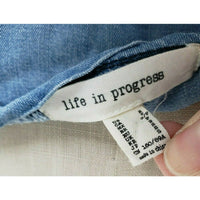 Life In Progress Denim Blue Jean Oversized Baggy Sack Dress Womens S Chambray SS