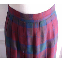 Lairds of Scotland Wool Tartan Scotch Plaid Pleated Midi Skirt Womens 12 Vintage