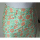 Lilly Pulitzer Floral Pencil Skirt Straight Short Denim Look Womens 2 Cotton