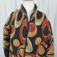 Irresistible Reversibles Abstract Soft Tapestry Jacket Blazer Womens S Textured