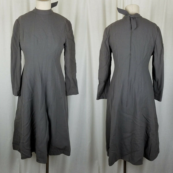Pauline Trigere Bonwitt Teller Worsted Wool Fit & Flare Dress Womens S M Vintage