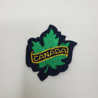 Vintage Canada Sew-on Patch Travel Souvenir Maple Leaf Green & Gold