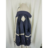 Vintage London Fog Brushed Cotton Windbreaker Shell Jacket Womens M Hooded Blue