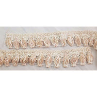 Chenille Tassel Fringe Sewing Trim Notions 2 inches wide x 4+ yards Pink Cream