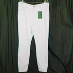 LL Bean Comfort Knit Classic Fit White Denim Blue Jeans Womens 18 NWT 298929