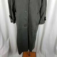 Cassidy Army Green Wool Long Maxi Peacoat Dress Coat Womens 8 Hand Tailored USA