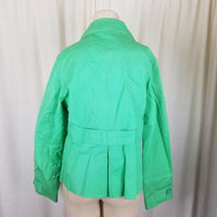 LL Bean Canvas Cotton Swing Jacket Double Breasted Peacoat Womens S Spring Green