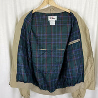 Vintage LL Bean Flannel Lined Harrington Golf Bomber Jacket Windbreaker Mens M