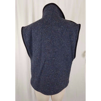 Sleeveless Mottled Flecked Wool Tweed Open Front Vest Womens 11 12 80s 90s Baggy