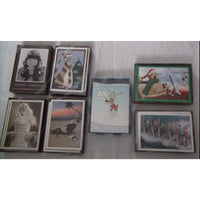 Lot 7 Boxed RSVP Holiday Christmas Cards People Santa Cartoon Humor Envelopes