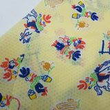 Vintage Fabric Cowboy Cowgirl Bucking Bronco Lasso Yellow 1970s Cactus Fencepost