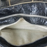 Vintage Ram Golf Bag Black Leather Distressed Doctor Style Duffel Duffle Sports