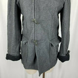 D Collection By Troy Smith Hooded Wool Toggle Field Jacket Parka Womens M Gray