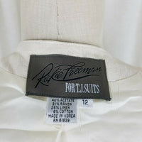 Vintage Rickie Freeman TJ Suits Blazer Double Breasted Tuxedo Jacket Womens 12