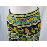 Vintage Asian Inspired Koi Fish Print Pleated Long Maxi Skirt Womens S Jupe-Fix