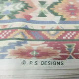 7 Yards P.S. Designs Fabric Pink Southwestern Aztec Material 80s 90s Cotton Pink
