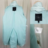 Talbots Petites Swing Rain Trench Coat Womens PS Placket Front Light Spring Blue