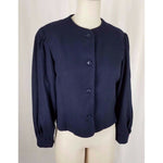 Vintage Chevaux for Jerry Kaye Wool Cropped Riding Blazer Jacket Womens 12 Navy